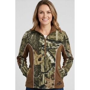 Mossy Oak BREAK-UP INFINITY Camo Fleece Pullover Jacket Women's Medium 1/4 Zip